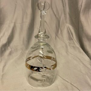 Bohemia Glass Engraved Bell with Gold Accent